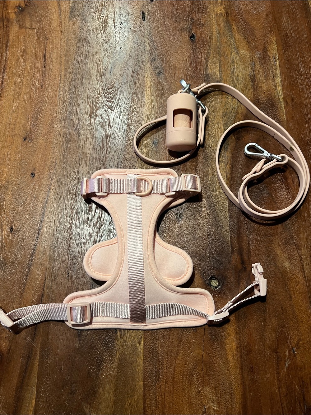 Adjustable Soft Pink Padded Dog Harness with Secure D-Ring and leash